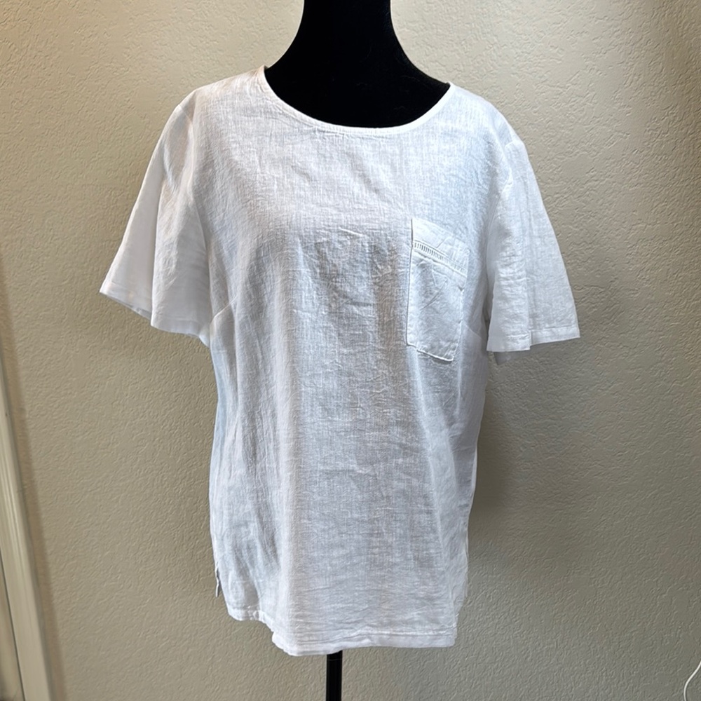 White Boxy Relaxed Short Sleeve Tee